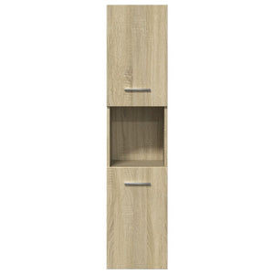 vidaXL Bathroom Cabinet Sonoma Oak 30x30x130 cm Engineered Wood