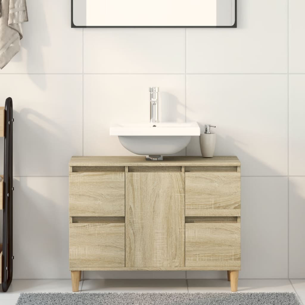 vidaXL Sink Cabinet Sonoma Oak 80x33x60 cm Engineered Wood