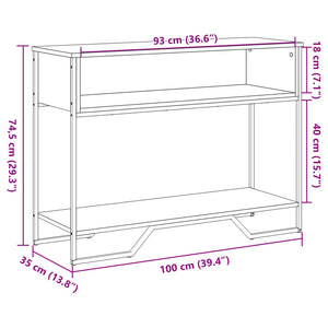 vidaXL Console Table Black 100x35x74.5 cm Engineered Wood