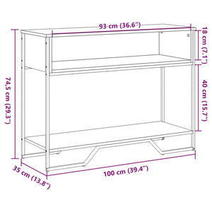 vidaXL Console Table Sonoma Oak 100x35x74.5 cm Engineered Wood