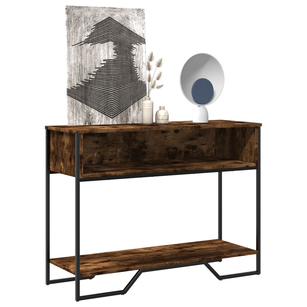 vidaXL Console Table Smoked Oak 100x35x74.5 cm Engineered Wood