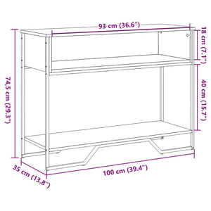 vidaXL Console Table Brown Oak 100x35x74.5 cm Engineered Wood