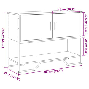 vidaXL Console Table Black 100x35x74.5 cm Engineered Wood