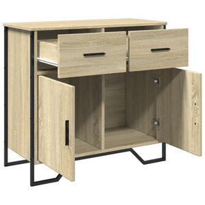 vidaXL Sideboard Sonoma Oak 79.5x35.5x74.5 cm Engineered Wood