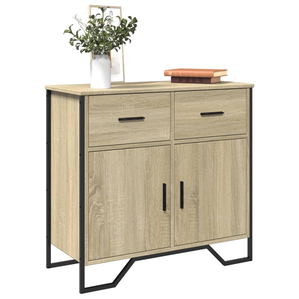 vidaXL Sideboard Sonoma Oak 79.5x35.5x74.5 cm Engineered Wood