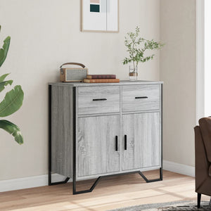 vidaXL Sideboard Grey Sonoma 79.5x35.5x74.5 cm Engineered Wood