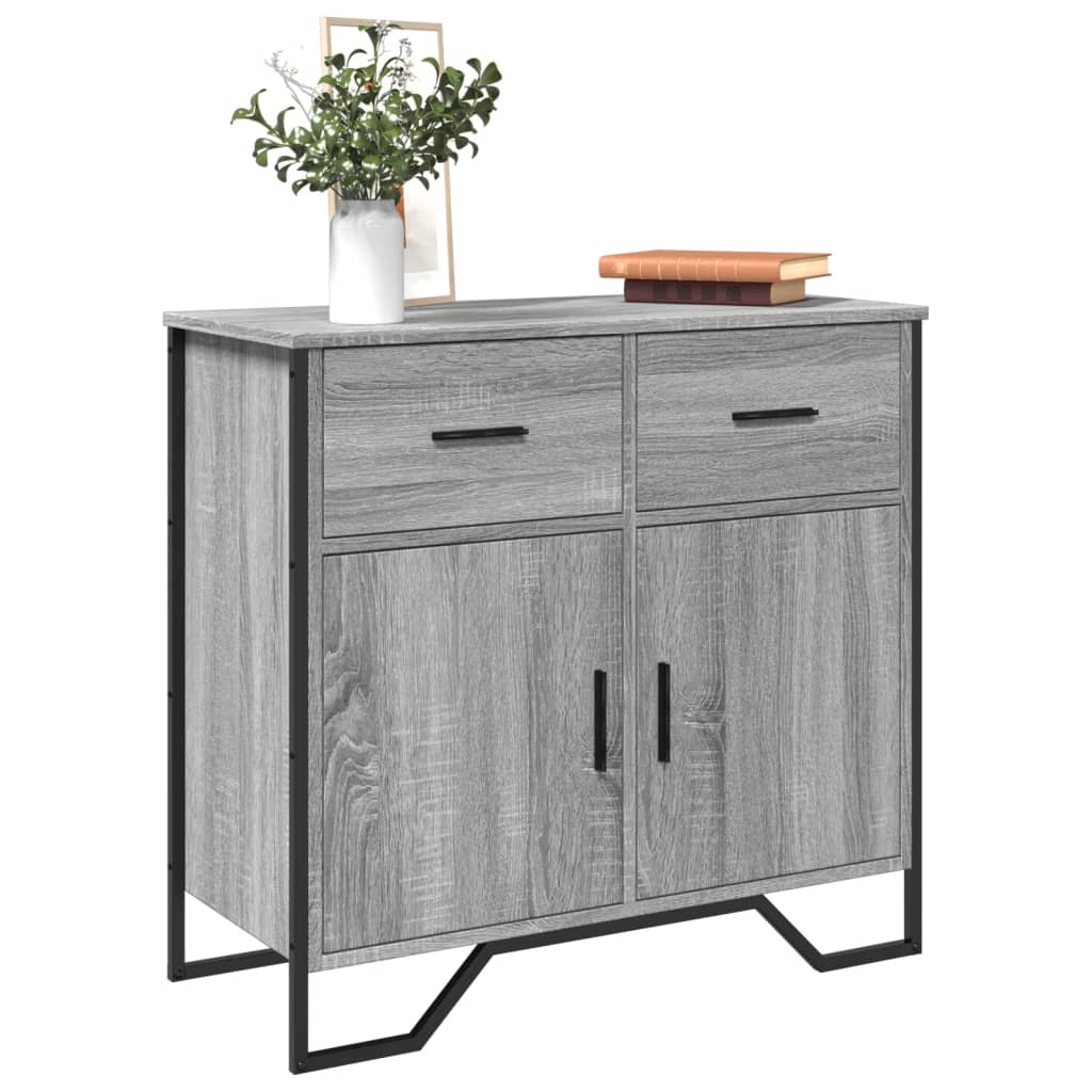 vidaXL Sideboard Grey Sonoma 79.5x35.5x74.5 cm Engineered Wood