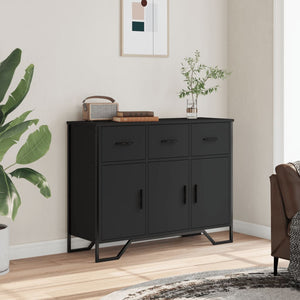 vidaXL Sideboard Black 97x32.5x74.5 cm Engineered Wood