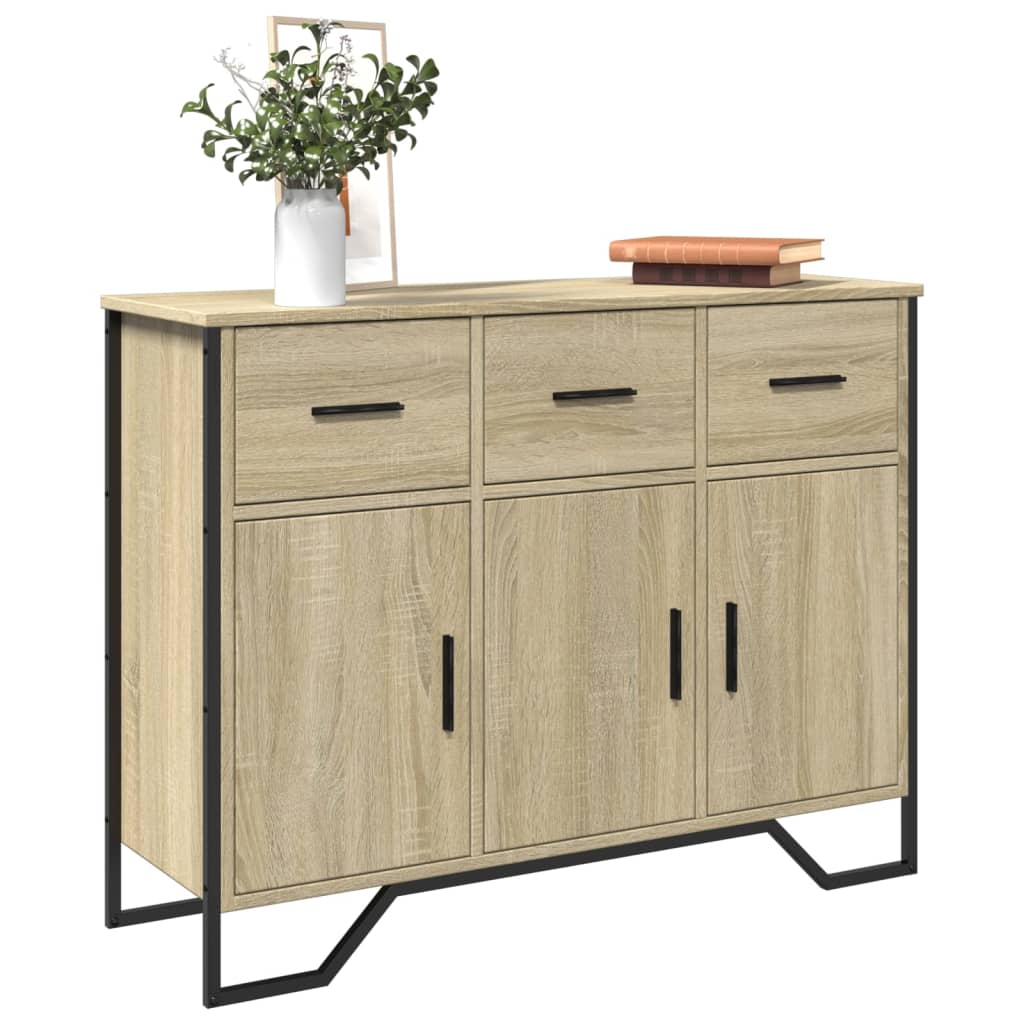 vidaXL Sideboard Sonoma Oak 97x32.5x74.5 cm Engineered Wood