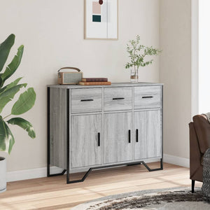 vidaXL Sideboard Grey Sonoma 97x32.5x74.5 cm Engineered Wood