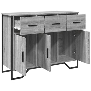 vidaXL Sideboard Grey Sonoma 97x32.5x74.5 cm Engineered Wood