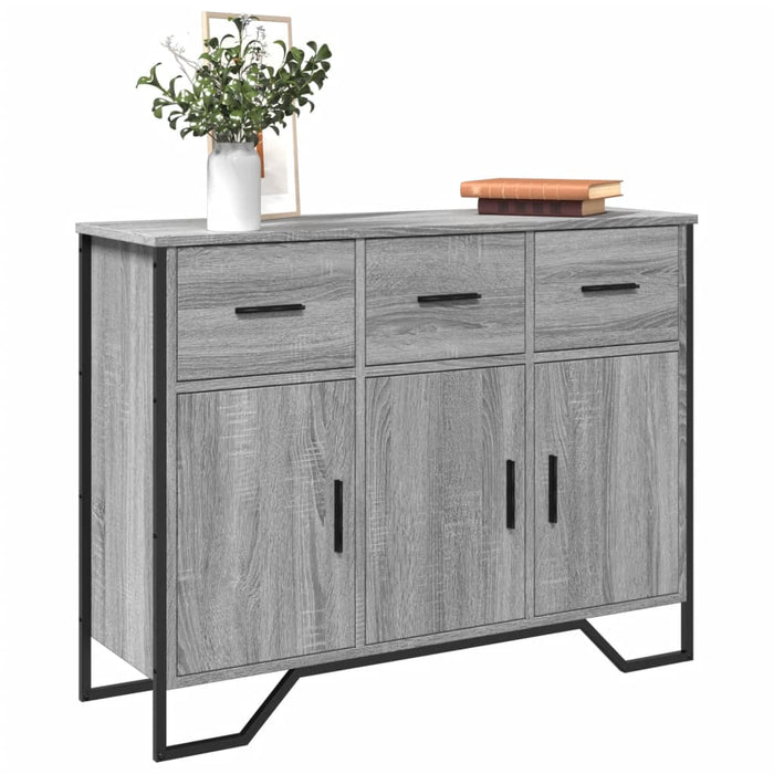 vidaXL Sideboard Grey Sonoma 97x32.5x74.5 cm Engineered Wood