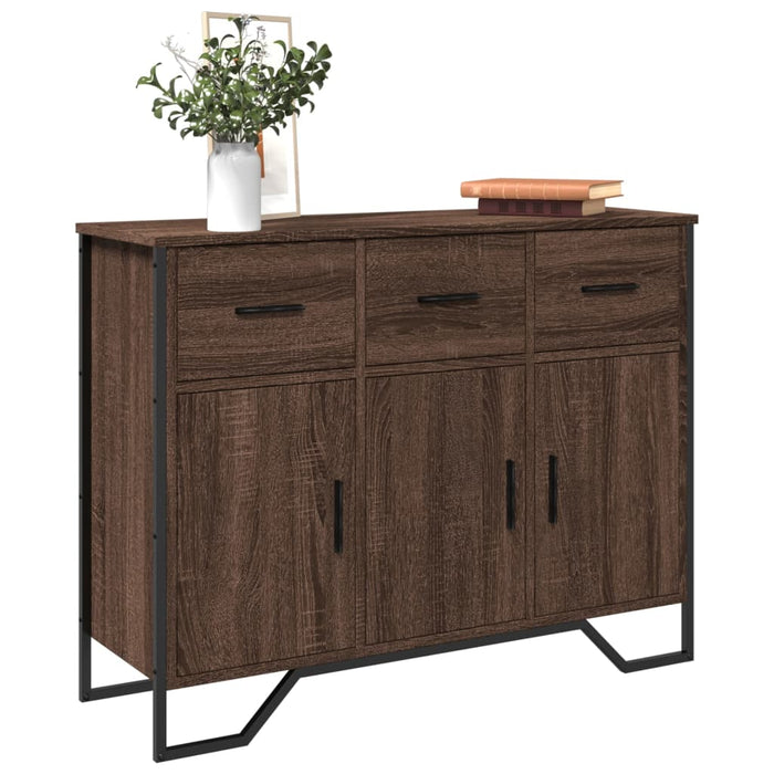 vidaXL Sideboard Brown Oak 97x32.5x74.5 cm Engineered Wood