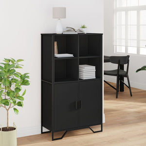 vidaXL Highboard Black 79.5x35.5x137.5 cm Engineered wood