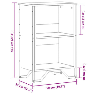 vidaXL Bookcase Sonoma Oak 50x31x74.5 cm Engineered Wood