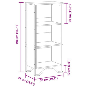 vidaXL Bookcase Sonoma Oak 50x31x106 cm Engineered Wood