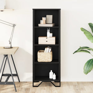 vidaXL Bookcase Black 50x31x137.5 cm Engineered Wood