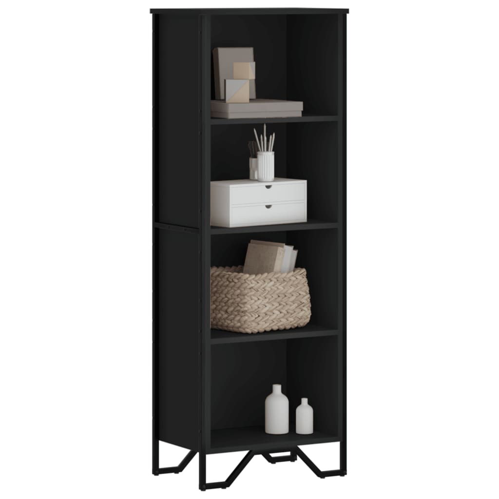 vidaXL Bookcase Black 50x31x137.5 cm Engineered Wood