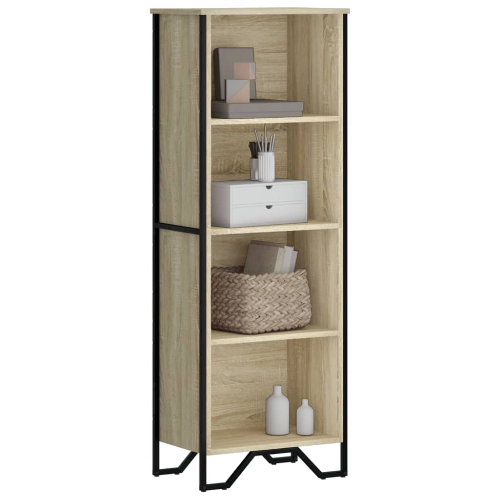 vidaXL Bookcase Sonoma Oak 50x31x137.5 cm Engineered Wood