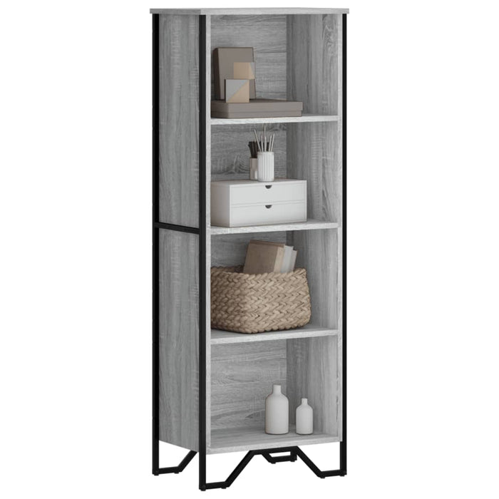 vidaXL Bookcase Grey Sonoma 50x31x137.5 cm Engineered Wood