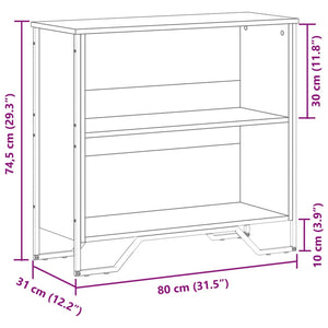 vidaXL Bookcase Black 80x31x74.5 cm Engineered Wood