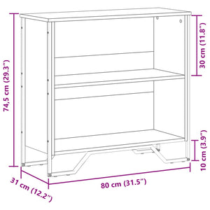 vidaXL Bookcase Sonoma Oak 80x31x74.5 cm Engineered Wood