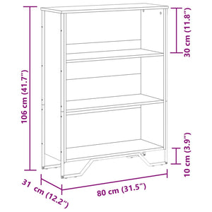 vidaXL Bookcase Black 80x31x106 cm Engineered Wood