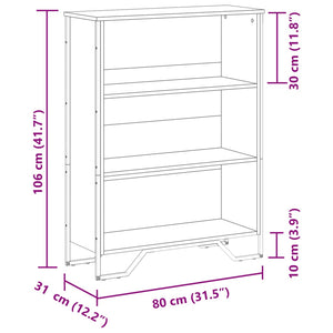 vidaXL Bookcase Sonoma Oak 80x31x106 cm Engineered Wood