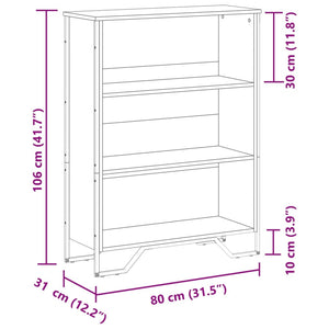 vidaXL Bookcase Smoked Oak 80x31x106 cm Engineered Wood