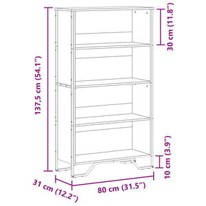 vidaXL Bookcase Black 80x31x137.5 cm Engineered Wood