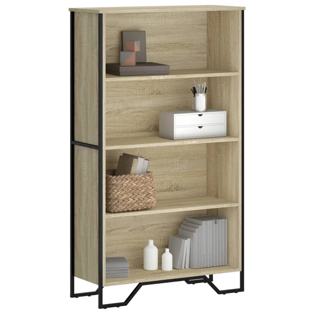 vidaXL Bookcase Sonoma Oak 80x31x137.5 cm Engineered Wood