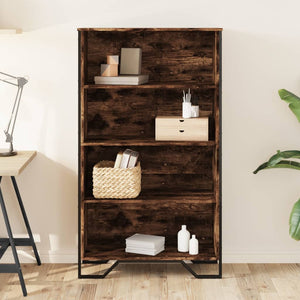 vidaXL Bookcase Smoked Oak 80x31x137.5 cm Engineered Wood