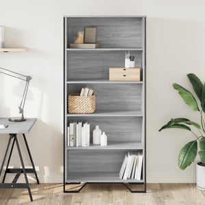 vidaXL Book Cabinet Grey Sonoma 80x31x169 cm Engineered wood