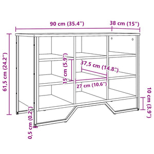 vidaXL Shoe Cabinet Brown Oak 90x38x61.5 cm Engineered Wood