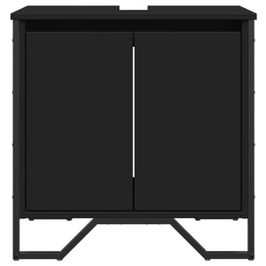 vidaXL Bathroom Sink Cabinet Black 60x35x60 cm Engineered Wood