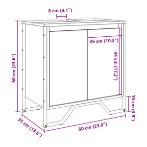 vidaXL Bathroom Sink Cabinet Black 60x35x60 cm Engineered Wood