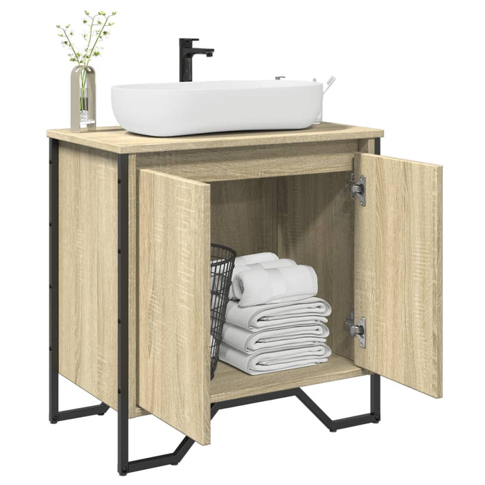 vidaXL Bathroom Sink Cabinet Sonoma Oak 60x35x60 cm Engineered Wood