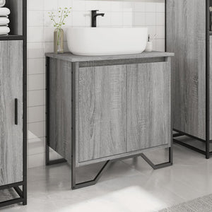 vidaXL Bathroom Sink Cabinet Grey Sonoma 60x35x60 cm Engineered Wood