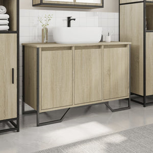 vidaXL Bathroom Sink Cabinet Sonoma Oak 91x35x60 cm Engineered Wood