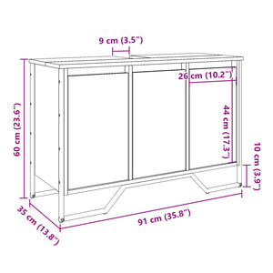 vidaXL Bathroom Sink Cabinet Sonoma Oak 91x35x60 cm Engineered Wood