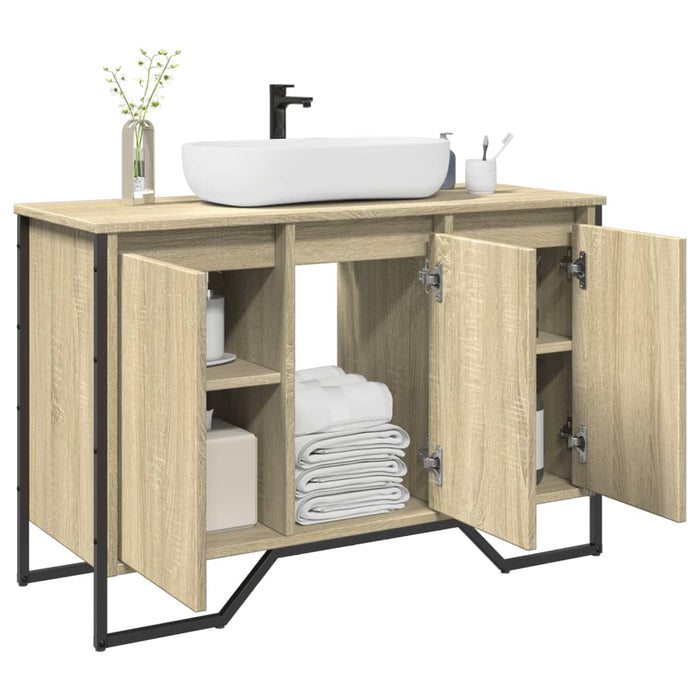 vidaXL Bathroom Sink Cabinet Sonoma Oak 91x35x60 cm Engineered Wood