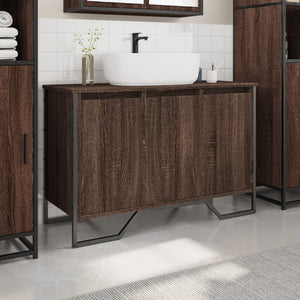 vidaXL Bathroom Sink Cabinet Brown Oak 91x35x60 cm Engineered Wood