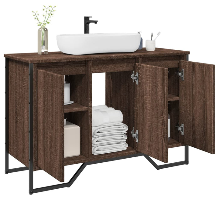 vidaXL Bathroom Sink Cabinet Brown Oak 91x35x60 cm Engineered Wood