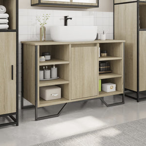 vidaXL Bathroom Sink Cabinet Sonoma Oak 91x35x60 cm Engineered Wood