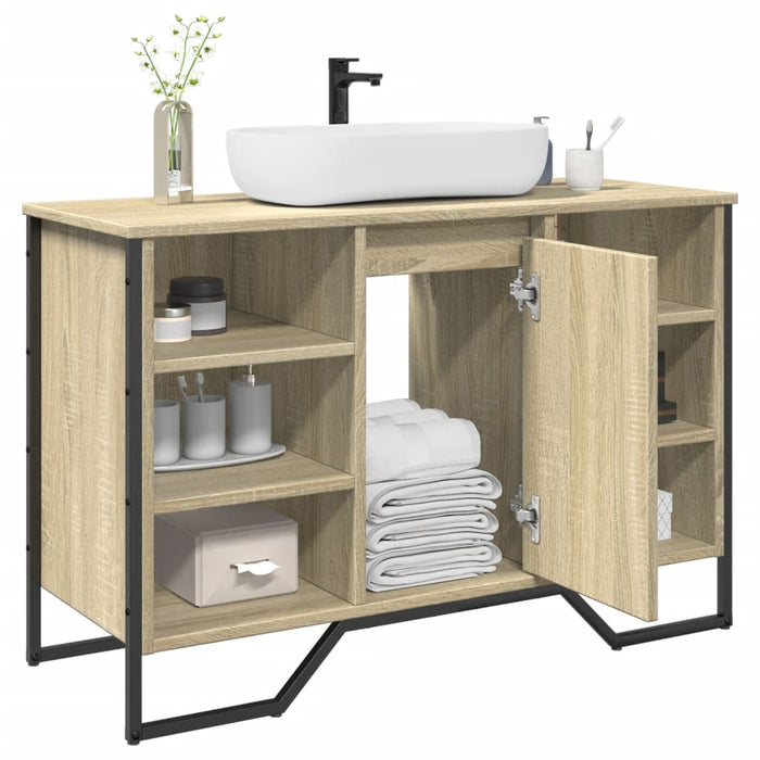 vidaXL Bathroom Sink Cabinet Sonoma Oak 91x35x60 cm Engineered Wood