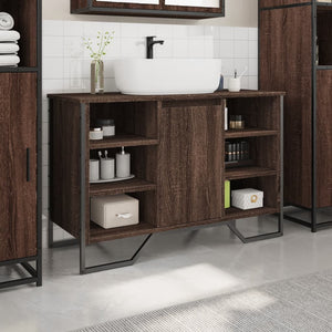 vidaXL Bathroom Sink Cabinet Brown Oak 91x35x60 cm Engineered Wood