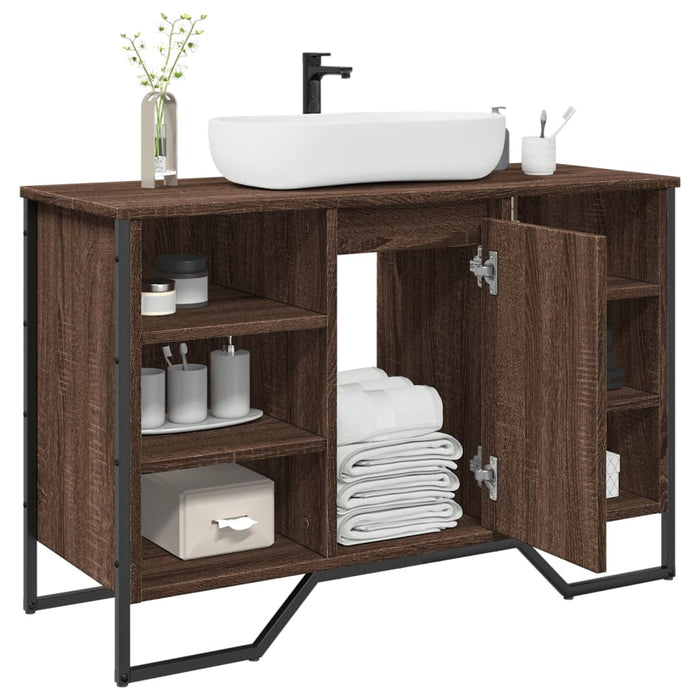 vidaXL Bathroom Sink Cabinet Brown Oak 91x35x60 cm Engineered Wood