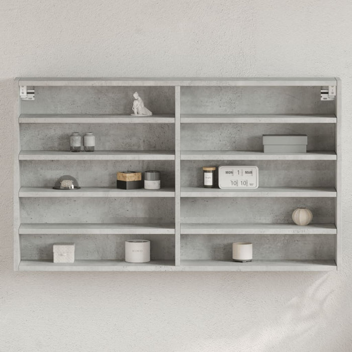 vidaXL Vitrine Cabinet Concrete Grey 100x15x58 cm Engineered Wood