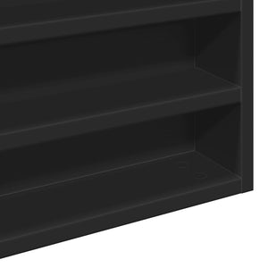 vidaXL Vitrine Cabinet Black 100x8.5x75 cm Engineered Wood