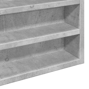 vidaXL Vitrine Cabinet Concrete Grey 100x8.5x75 cm Engineered Wood